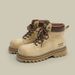 Martin For Women 2024 New Non-Slip Thick Sole Yellow Genuine Leather Versatile British Style Student Work Short Boots_vogvips.com
