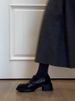 Cowhide Version~ Genuine British Style Thick-Soled Loafers For Women Versatile Commuting Round-Toe Retro Chunky Heel_vogvips.com