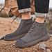 European Warm Series Winter Men's Genuine Leather Martin With 8cm Hidden Heel, Fleece-Lined Cotton Shoes, High-Top Work Short Boo, Snow_vogvips.com