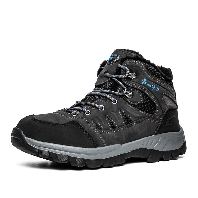 High-top Boots Women Comfortable Casual Plush Anti-slip Breathable Snow Boots Men Durable Thick-soled Outdoor Hiking Shoes Men_vogvips.com