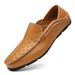Men's Genuine Leather Driving Loafers - Breathable Slip-On Casual Shoes For Business & Daily Wear (Black/Blue/Brown/White)_vogvips.com