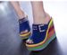 Women’s Shoes New High Heels Platform Shoes Genuine Leather Fish Mouth Slippers Color Matching Rainbow Shoes Waterproof Platform Wedge Sandals_vogvips.com