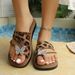 Cross-border Plus-size Leopard Print Slip-on Flat For Women, New Summer Casual Fashion Beach Vacation Sandals_vogvips.com