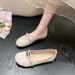 Pearl Decoration 2025 Summer New Shallow Mouthed Flat Bottomed Fairy Suitable For Pairing With Small Skirts, Single Shoe_vogvips.com