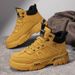 European Warm Series Autumn Winter New Leather Fahion Trend Veratile Yellow Martin High Top Outdoor Height Increaing Motorcycle Men'_vogvips.com