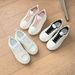Cowhide Version ~ New Style Panda Thick-Soled White Sneakers For Women New Genuine Leather Round Toe Lace-Up Casual_vogvips.com
