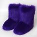 Women's Winter Fluffy Faux Fox Fur Boots Woman Plush Warm Snow Boots Luxury Footwear Girls' Furry Fashion Winter Shoe_vogvips.com
