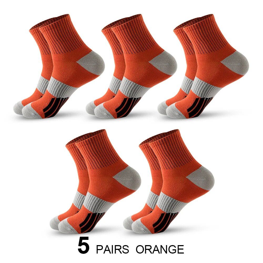 Men's Ankle With Cushion Athletic Running Socks Breathable Comfort 5 Pairs Lot Sports Sock For Men_vogvips.com
