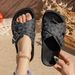 Outdoor Color-blocked Edging Casual Women's Slippers Summer New One-step Breathable Non-slip Wear-resistant Large Size Slippers_vogvips.com