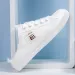 Women's Fashion Flat Sneakers Lace Up Round Toe Non Slip Canvas Casual Walking Slides Shoes_vogvips.com