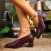 Cross-border Pointed-toe V-cut Patent Leather Women's High-heeled Shoes, 2025 New Versatile Retro Granny Shoes With_vogvips.com