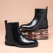 Martin Boots Men's Fleece Zipper Leather Shoes Men's High Top Black Chelsea Boots Men's_vogvips.com