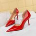Elegant Women's Pointed-Toe High Heels With Side Cut-Out Design - Chic Patent Leather Pumps For Parties & Evening Events Sizes 34-43_vogvips.com