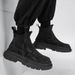 European Warm Series Men's Shoes Spring New Non-Slip Wear-Resistant Short High Top Height Increasing Versatile Black Work Martin_vogvips.com