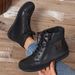Women's Shoes Large Size Fashion Short Boots Autumn And Winter New Round Head Lace Up Plus Velvet Thickened Flat Bottom Martin Boots_vogvips.com