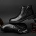 Medium Help Dress Leather Shoes Casual Short Boots Tide Side Zipper Leather Boots Snow Warm Boots_vogvips.com