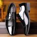 Shiny patent leather Korean version Business pointed formal dress Casual British Wedding large men's shoes_vogvips.com