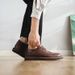 Men's Classic Brogue Leather Shoes - Stylish Pointed Toe Business Casual Shoes With Rubber Sole, Comfortable & Breathable For Daily Wear_vogvips.com