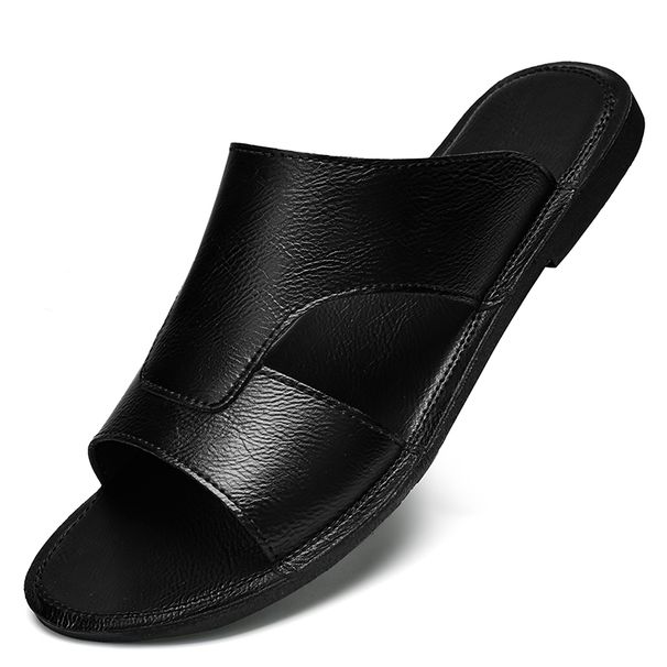 Summer Men's Shoes New Beach Cool Leather Men Fashion Man Designer Simple Light Comfortable Outdoor Cowhide Slippers_vogvips.com