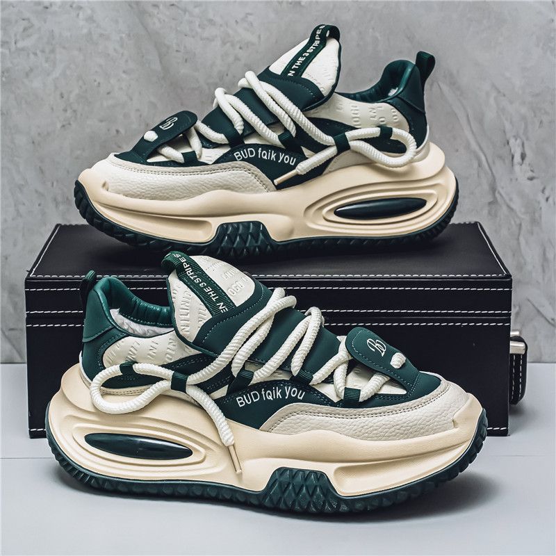 Men's Shoes Men's Shoes Fashion Leather Casual Shoes Sports Shoes Versatile Thick Sole Height Increase Comfortable Light Luxury Dad Fashion Shoes_vogvips.com
