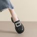 Thick-soled Small Leather Shoes For Women, Retro One-pedal Rhinestone Single Shoes, British Style Loafers For Women_vogvips.com