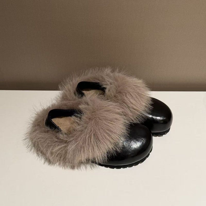 Height-Increasing Two-Way Wear Furry Women, Petite Size, 2025 New Style, Slip-On, Fleece-Lined, Warm, Lazy_vogvips.com
