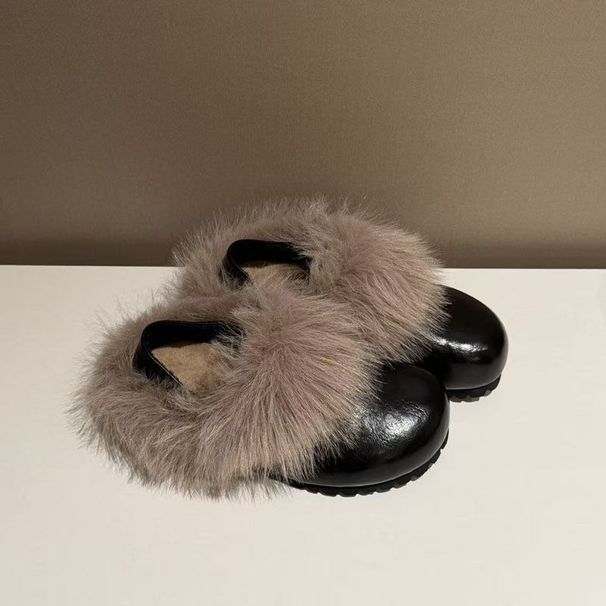 Height-Increasing Two-Way Wear Furry Women, Petite Size, 2025 New Style, Slip-On, Fleece-Lined, Warm, Lazy_vogvips.com