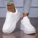 Women's Casual Sports Thick Bottom Low Tops Lace Up Vulcanised Shoes Lightweight Rubber Soled Winter Season Adult_vogvips.com