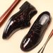 Suitable For All Seasons New Men's Spring And Autumn Fashion Lace-up Korean Style British Pointed Toe Formal Leather Large Size Shoes_vogvips.com