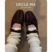 Sheepskin Genuine Leather French Ballet For Women Soft Sole With Dress Retro Mary Jane Bowknot Flat Shoes_vogvips.com