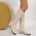 Women's Plus Size Over-the-Knee High Top Riding Boots Square Toe Chunky Heel Slimming PU Suede Autumn Winter Black Cowboy Boots_vogvips.com