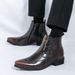 European Warm Series Martin Korean Style British Pointed Toe Fashion High Top Men's Trendy Short Boots Personality Leather Shoes_vogvips.com