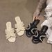 Fashion Style Women's Shoes Pearl Slippers Women 2025 Summer Outdoor Flat Casual Internet Celebrity One-Strap_vogvips.com