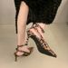 Summer European And American Style Leopard Print Pointed Toe Back Strap Sandals - Single Strap Stiletto Heel - Unique And Fashionable Women's Shoes_vogvips.com