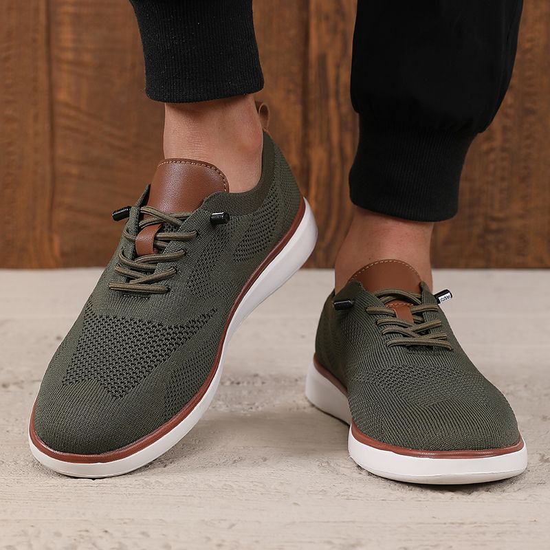 Fashionable Avant Garde Men's Sports Knitted Mesh Breathable Trendy Appearance Flat Versatile Street Casual Shoes_vogvips.com