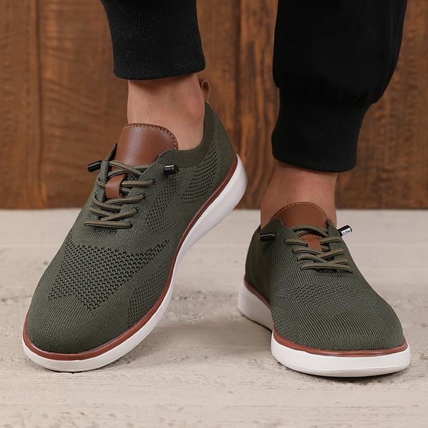 Fashionable Avant Garde Men's Sports Knitted Mesh Breathable Trendy Appearance Flat Versatile Street Casual Shoes_vogvips.com