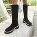 Women's Slimming Round Toe Stretch Boots Plus Size Winter Style Back Zipper Knee High For Fashionable Comfort_vogvips.com