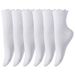 Women's socks Women's lovely pleated ankle socks autumn winter cotton socks with wooden ear lace midtube socks women's solid color_vogvips.com
