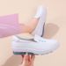 Air Cushion Nurse Shoes Women's Soft Soles Comfortable Non-slip Shallow Slit Thick Soles Mid-heel Medical Work Small White Shoes_vogvips.com