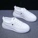 Women's White Sneakers Spring Summer New Leather Panel Breathable Sports Casual Korean Style Outdoor Fashion Travel_vogvips.com