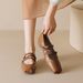Blogger With The Same Ballet Mary Jane Shoes Women's Thick High Heels Light Mouth Evening Shoes_vogvips.com