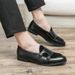 Men's In Plus Size, New Le Fu Fashionable Men's Casual Leather Shoes, Trendy British Style Bean Shoes_vogvips.com