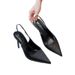 In Stock: 2025 New Model Nude-colored Comfortable High-heeled Shoes With Pointed Thin Heel, Closed Toe, Open Back, And_vogvips.com
