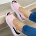 Summer Women's Wide Width Wedge Sandals - Adjustable Strap Platform Shoes With Open Toe, Comfortable Casual Beach Sandals_vogvips.com