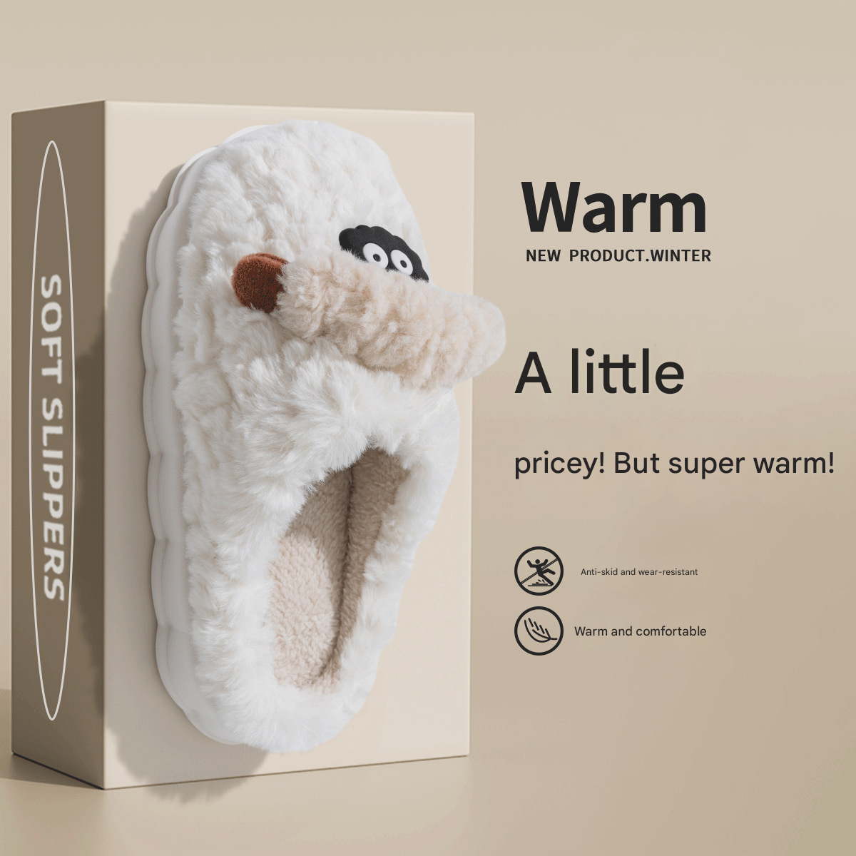 MTX Thick-Soled Cotton Women Winter 2025 New Home Indoor Couple Cute Fluffy Slippers For Men Autumn_vogvips.com