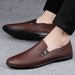 Men's Round Head Casual Men's Casual Single Shoes Sleeve Loafers Non-slip Men's Shoes_vogvips.com