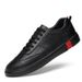 Men's Little White Shoes Two-layer Leather Large Size Trendy Sneakers Breathable Lace-up Board Shoes Men_vogvips.com