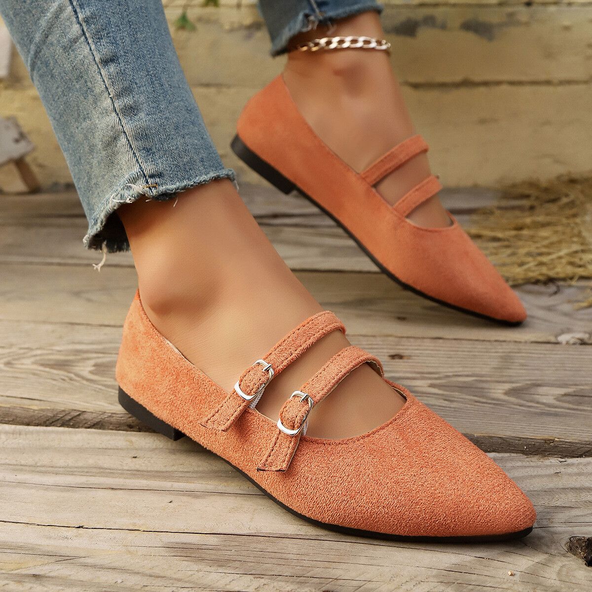 2025 Spring/Summer New Gentle Style Versatile Mary Jane Women's Shoes With Single Strap Design And Pointed Toe_vogvips.com