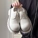 Men's Derby Thick Sole Height Increasing British Style Low Top Work Boots Niche White Leather Shoes 32057_vogvips.com