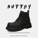 Men's Martin Boots Medium Leather Boots Black Tooling Chelsea Men's Boots_vogvips.com